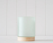 Load image into Gallery viewer, Votive - Glass Wood Base - Sage
