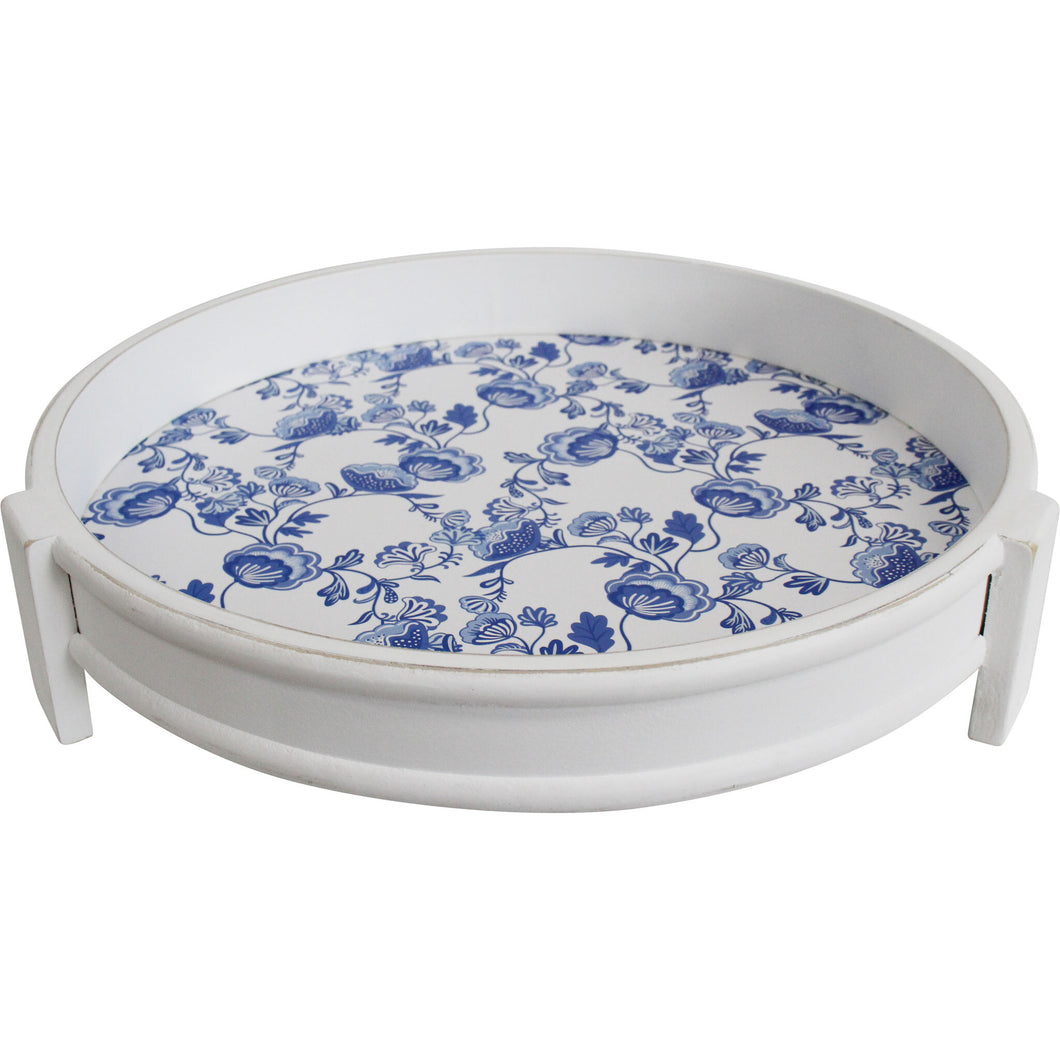 Tray - Blue and White Round