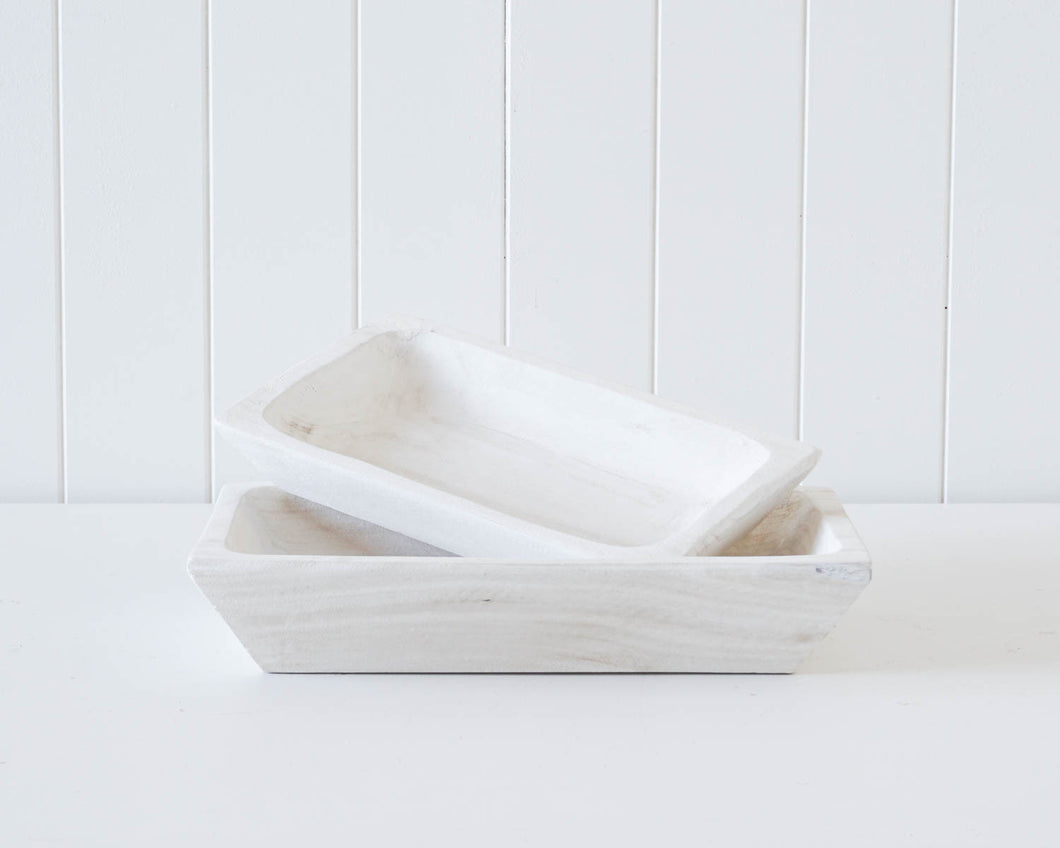 Timber Tray - Simple Fit White Wash s/2