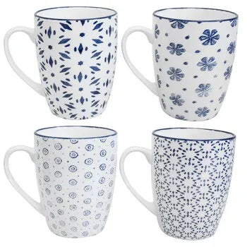 Mugs Blue and White Set