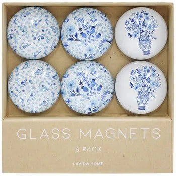 Glass Magnet French Blue s/6