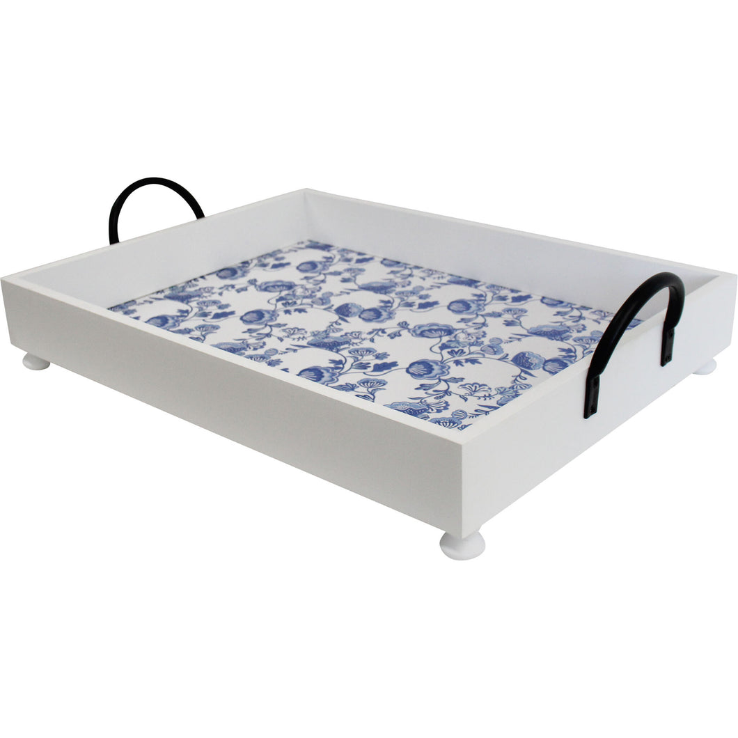 Tray - Blue and White Rectangle